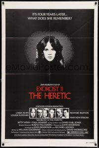 5f264 EXORCIST II: THE HERETIC 1sh '77 Linda Blair, John Boorman's sequel to Friedkin's movie!