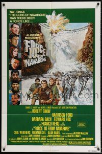 5f301 FORCE 10 FROM NAVARONE 1sh '78 Robert Shaw, Harrison Ford, cool art by Bryan Bysouth!