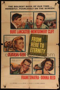 5f317 FROM HERE TO ETERNITY 1sh '53 Burt Lancaster, Deborah Kerr, Frank Sinatra, Donna Reed!