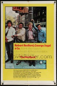 5f408 HOT ROCK 1sh '72 Robert Redford, George Segal, cool cast portrait on the street!