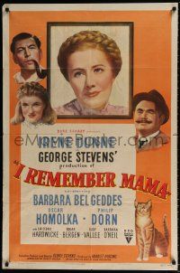 5f421 I REMEMBER MAMA 1sh '48 Irene Dunne, Barbara Bel Geddes, directed by George Stevens!