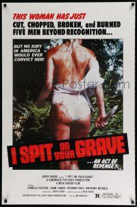 5f422 I SPIT ON YOUR GRAVE 1sh '78 classic image of woman who tortured 5 men beyond recognition!