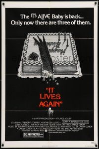 5f452 IT LIVES AGAIN 1sh '78 directed by Larry Cohen, now there are three of them!, wacky art!