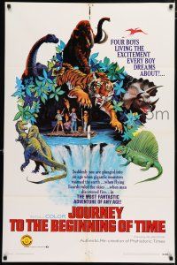 5f470 JOURNEY TO THE BEGINNING OF TIME 1sh R69 4 boys live their dream of fighting dinosaurs!