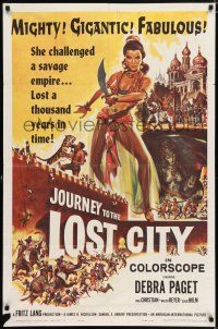5f471 JOURNEY TO THE LOST CITY 1sh '60 directed by Fritz Lang, art of sexy Arabian Debra Paget!