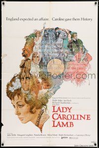 5f483 LADY CAROLINE LAMB 1sh '73 directed by Robert Bolt, great art of Sarah Miles & cast!