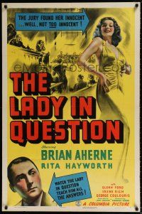 5f486 LADY IN QUESTION 1sh '40 the jury found sexiest Rita Hayworth innocent, but not TOO innocent