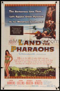 5f488 LAND OF THE PHARAOHS 1sh '55 sexy Egyptian Joan Collins, Howard Hawks!