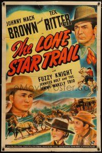 5f514 LONE STAR TRAIL 1sh '42 cowboys Tex Ritter, Johnny Mack Brown, Fuzzy Knight!