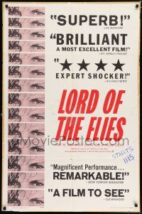 5f518 LORD OF THE FLIES 1sh '63 William Golding classic, close up of James Aubrey & Hugh Edwards!