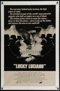 5f529 LUCKY LUCIANO style B 1sh '74 Gian Maria Volonte, Rod Steiger, the high priest of crime!