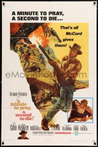 5f580 MINUTE TO PRAY, A SECOND TO DIE 1sh '68 Un Minuto per Pregare, Alex Cord, art by James Bama!