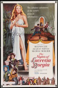 5f625 NIGHTS OF LUCRETIA BORGIA 1sh '60 Grieco's Le Notti di Lucrezia Borgia, sexy Belinda Lee!