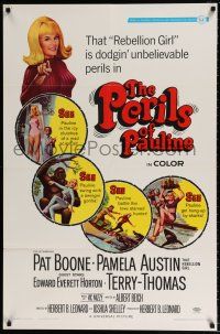 5f676 PERILS OF PAULINE 1sh '67 Rebellion Girl Pamela Austin is dodgin' unbelievable perils!