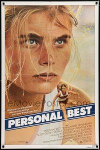 5f678 PERSONAL BEST 1sh '82 great close-up of athletic determined Mariel Hemingway!