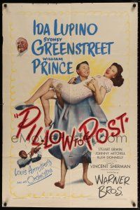 5f685 PILLOW TO POST 1sh '45 William Prince, Ida Lupino, plus Louis Armstrong playing his trumpet!