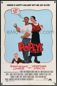 5f695 POPEYE 1sh '80 Robert Altman, Robin Williams & Shelley Duvall as Segar's characters!