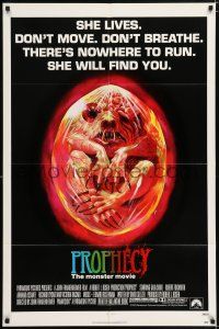 5f704 PROPHECY 1sh '79 John Frankenheimer, art monster in embryo by Lehr, she lives!