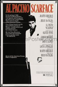 5f753 SCARFACE 1sh '83 full-length Al Pacino as Tony Montana, Brian De Palma, Oliver Stone