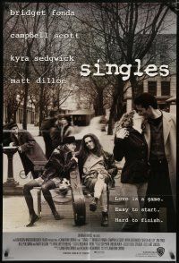 5f773 SINGLES int'l 1sh '92 Cameron Crowe, Bridget Fonda, Matt Dillon, Kyra Sedgwick!