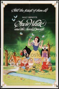 5f783 SNOW WHITE & THE SEVEN DWARFS 1sh R83 Walt Disney animated cartoon fantasy classic!