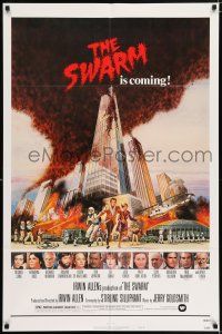 5f825 SWARM style B 1sh '78 directed by Irwin Allen, all-star cast, killer bee attack is coming!