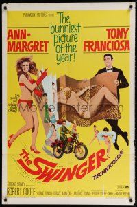 5f832 SWINGER 1sh '66 super sexy Ann-Margret, Tony Franciosa, the bunniest picture of the year!