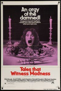 5f838 TALES THAT WITNESS MADNESS 1sh '73 wacky screaming head on food platter horror image!