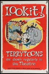 5f853 TERRYTOONS 1sh '62 great art of Mighty Mouse & Paul Terry's other creations!