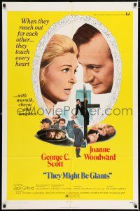 5f864 THEY MIGHT BE GIANTS 1sh '71 George C. Scott & Joanne Woodward touch every heart!