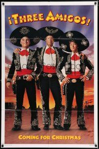 5f875 THREE AMIGOS teaser 1sh '86 Chevy Chase, Steve Martin & Martin Short!