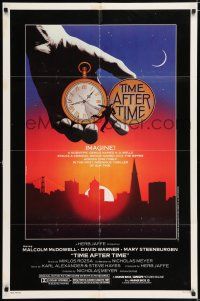 5f882 TIME AFTER TIME 1sh '79 directed by Nicholas Meyer, cool fantasy artwork by Noble!