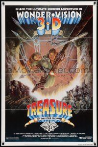 5f903 TREASURE OF THE FOUR CROWNS 1sh '83 Italian 3-D, Aron Kincaid action art!