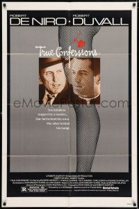 5f908 TRUE CONFESSIONS 1sh '81 priest Robert De Niro, detective Robert Duvall & sexy leg!