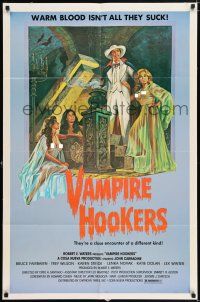 5f922 VAMPIRE HOOKERS 1sh '79 John Carradine, Vampire Hookers, warm blood isn't all they suck!