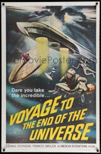 5f935 VOYAGE TO THE END OF THE UNIVERSE 1sh '64 AIP, Ikarie XB 1, cool outer space sci-fi art!