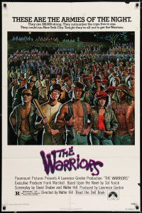 5f942 WARRIORS 1sh '79 Walter Hill, Jarvis artwork of the armies of the night!