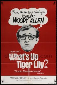 5f952 WHAT'S UP TIGER LILY 1sh R78 wacky Woody Allen Japanese spy spoof with dubbed dialog!