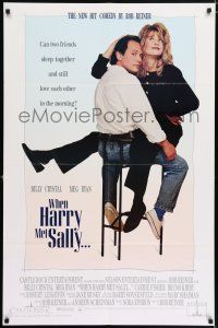 5f954 WHEN HARRY MET SALLY int'l 1sh '89 giant Billy Crystal & sexy Meg Ryan over New York City!