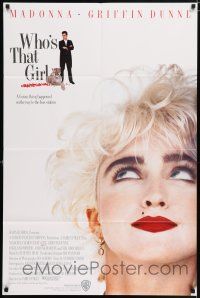 5f958 WHO'S THAT GIRL int'l 1sh '87 great portrait of young rebellious Madonna, Griffin Dunne