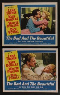 5g882 BAD & THE BEAUTIFUL 2 LCs '53 Kirk Douglas, Lana Turner, Barry Sullivan, Grahame!
