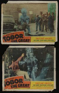5g989 TOBOR THE GREAT 2 LCs '54 cool images of the man-made funky robot with every human emotion!