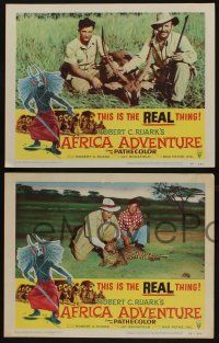 5g037 AFRICA ADVENTURE 8 LCs '54 this is the REAL Africa, the living jungle, wild animal images!