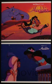5g041 ALADDIN 8 LCs '92 classic Disney Arabian cartoon, great images of Prince Ali & Jasmine!