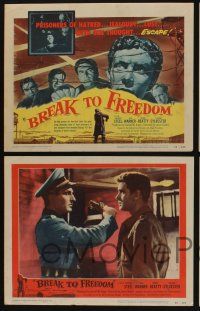 5g099 BREAK TO FREEDOM 8 LCs '55 Anthony Steel, Jack Warner, World War II prison escape!