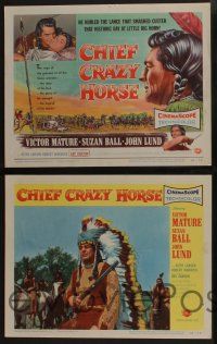 5g117 CHIEF CRAZY HORSE 8 LCs '55 Native American Indian Victor Mature smashed Custer!