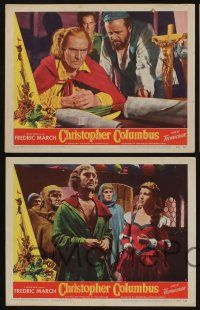 5g735 CHRISTOPHER COLUMBUS 4 LCs '49 Fredric March in the title role, Florence Eldridge!
