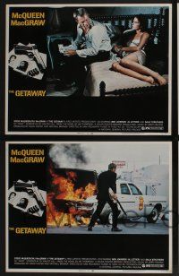 5g643 GETAWAY 6 LCs '72 Steve McQueen, Ali McGraw, Sam Peckinpah, cool action images!