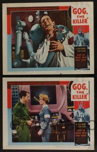 5g689 GOG 5 LCs '54 sci-fi, wacky Frankenstein of steel robot destroys its makers!