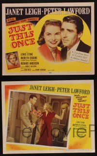 5g298 JUST THIS ONCE 8 LCs '52 Peter Lawford, sexy Janet Leigh, Lewis Stone, Richard Anderson!